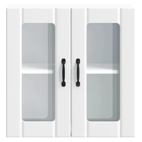  Konyhai fali szekrény üvegajtóval Lucca fehér színű műfa