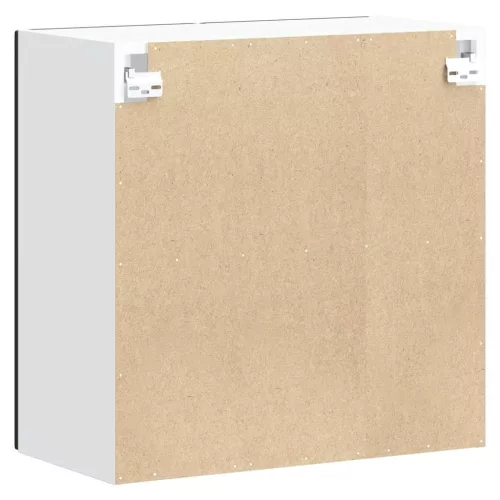  Konyhai fali szekrény üvegajtóval Lucca fekete színű fűrészáru