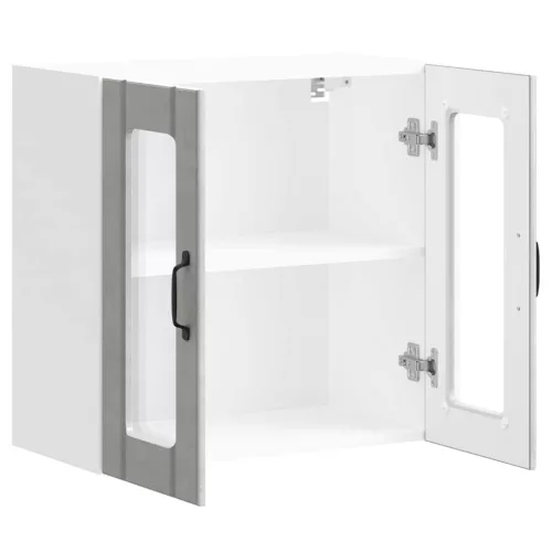  Konyhai fali szekrény üvegajtóval Lucca beton szürke műfa