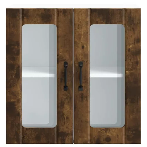  konyhai fali szekrény üvegajtóval Lucca füstölt tölgy