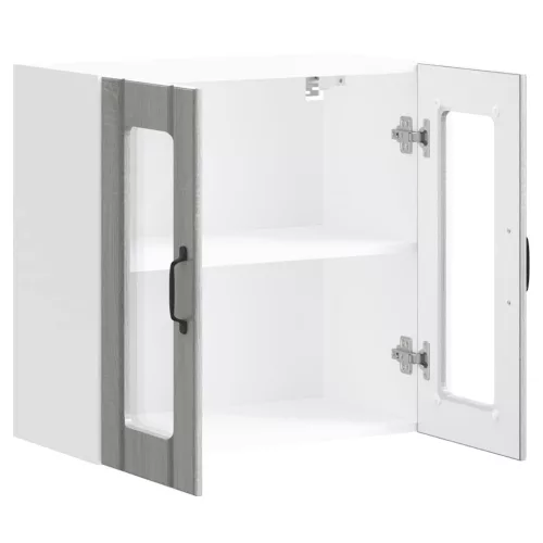  Konyhai fali szekrény üvegajtóval Lucca szürke sonoma műfa