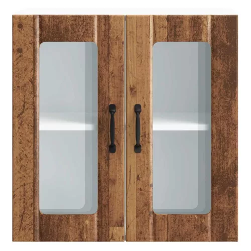  Konyhai fali szekrény üvegajtóval Lucca régi fából