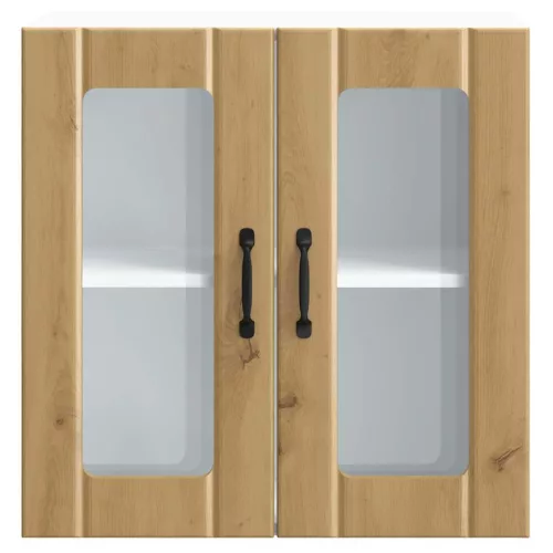  konyhai fali szekrény üvegajtóval Lucca kézműves tölgy