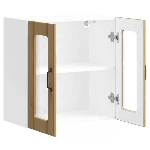  konyhai fali szekrény üvegajtóval Lucca kézműves tölgy