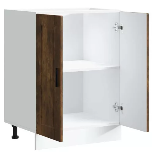  Porto füstös tölgy színű szerelt fa konyhai alapszekrény