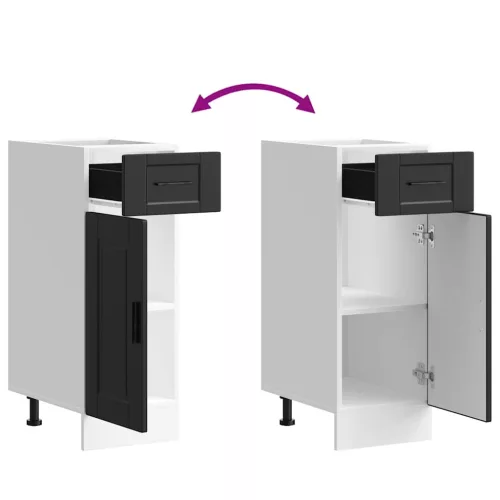  Porto fekete szerelt fa konyhai alapszekrény