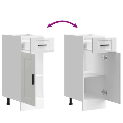  Porto magasfényű fehér szerelt fa konyhai alapszekrény