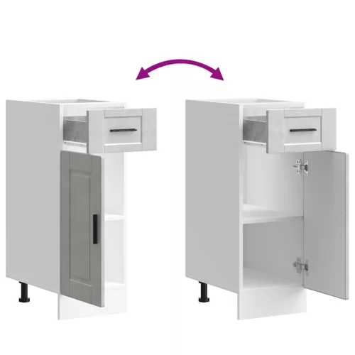  Porto betonszürke szerelt fa konyhai alapszekrény