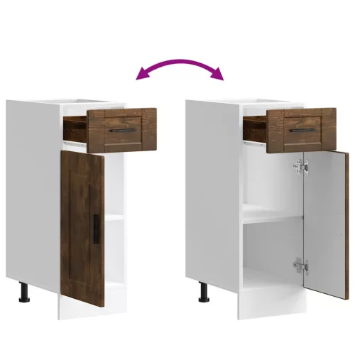  Porto füstös tölgy színű szerelt fa konyhai alapszekrény