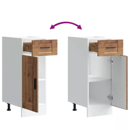  Porto antik fa színű szerelt fa konyhai alapszekrény