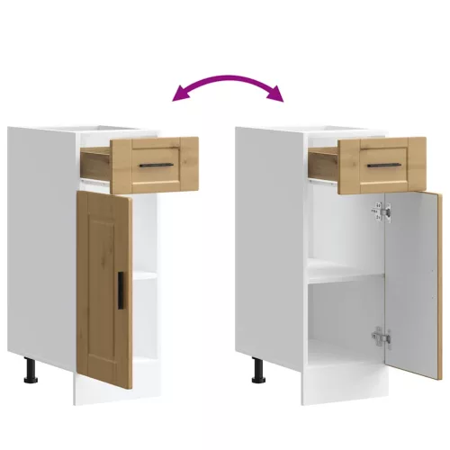  Porto kézműves tölgy színű szerelt fa konyhai alapszekrény