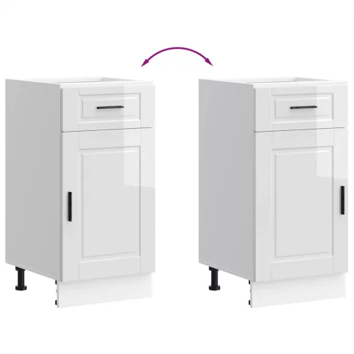  Porto magasfényű fehér szerelt fa konyhai alapszekrény