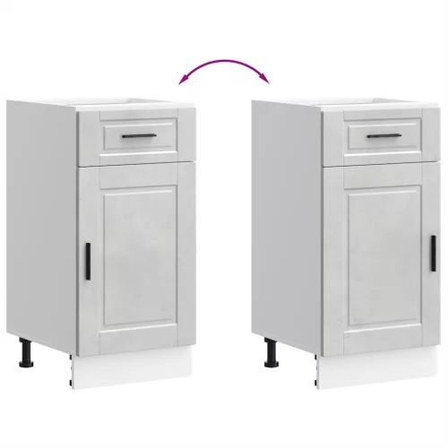  Porto betonszürke szerelt fa konyhai alapszekrény