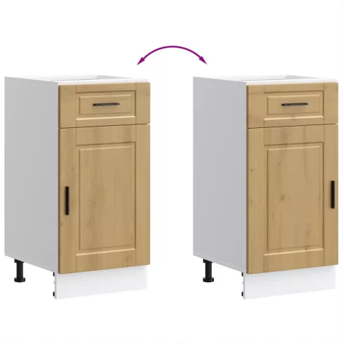  Porto kézműves tölgy színű szerelt fa konyhai alapszekrény