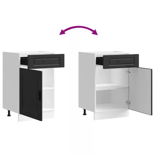  Porto fekete szerelt fa konyhai alapszekrény