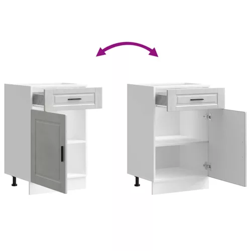  Porto betonszürke szerelt fa konyhai alapszekrény