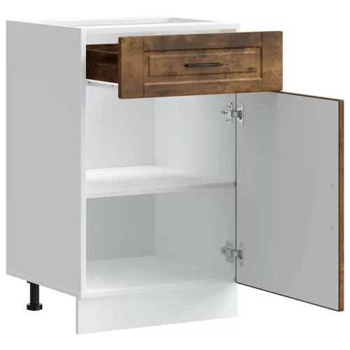  Porto füstös tölgy színű szerelt fa konyhai alapszekrény