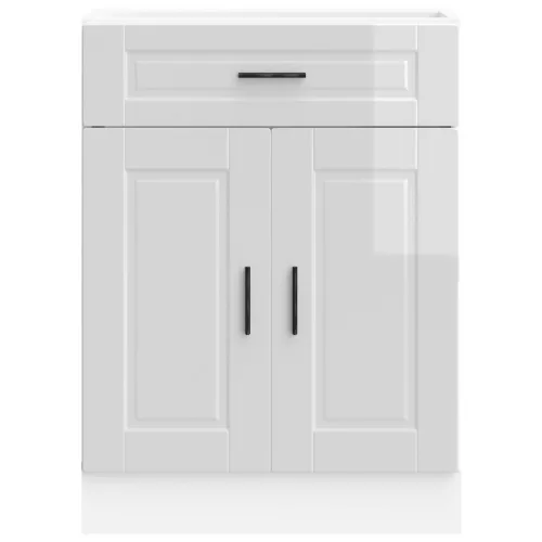  Porto magasfényű fehér szerelt fa konyhai alapszekrény