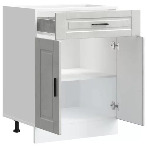  Porto betonszürke szerelt fa konyhai alapszekrény