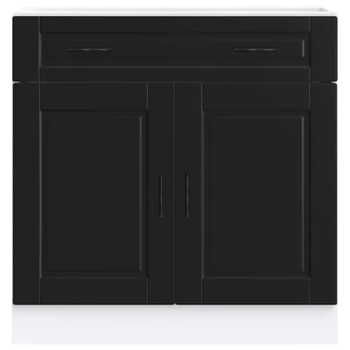  Porto fekete szerelt fa konyhai alapszekrény