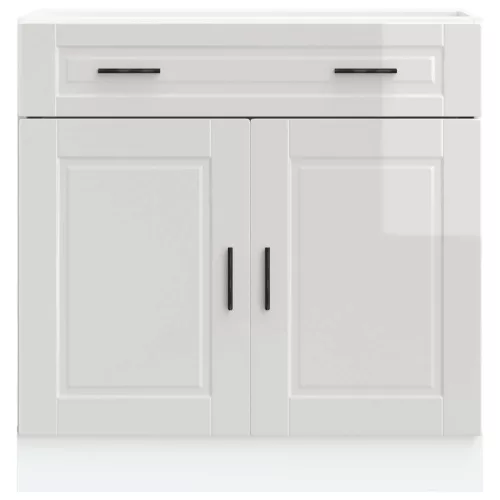  Porto magasfényű fehér szerelt fa konyhai alapszekrény