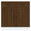  Porto barna tölgy színű szerelt fa konyhai alapszekrény