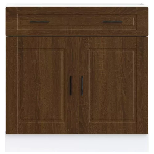  Porto barna tölgy színű szerelt fa konyhai alapszekrény