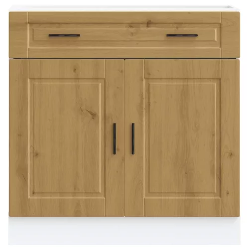  Porto kézműves tölgy színű szerelt fa konyhai alapszekrény