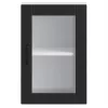  konyhai fali szekrény üvegajtóval Porto" Fekete színű"