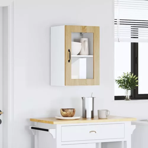  konyhai fali szekrény üvegajtóval Porto" Sonoma Oak"