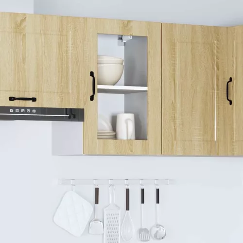  konyhai fali szekrény üvegajtóval Porto" Sonoma Oak"