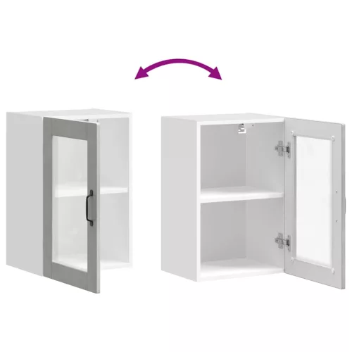  konyhai fali szekrény üvegajtóval Porto Betonszürke betonszürke