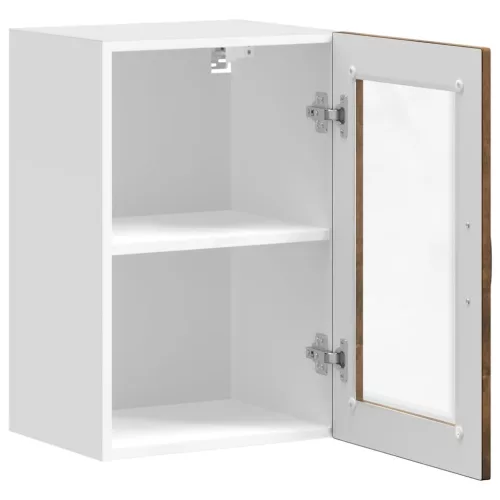  Konyhai fali szekrény üvegajtóval Porto" Füstölt tölgyfa"