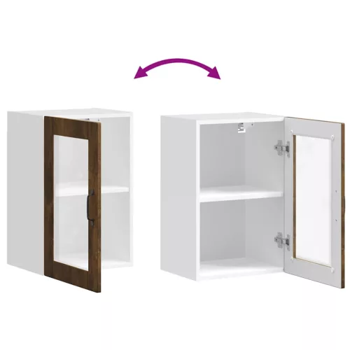  Konyhai fali szekrény üvegajtóval Porto" Füstölt tölgyfa"