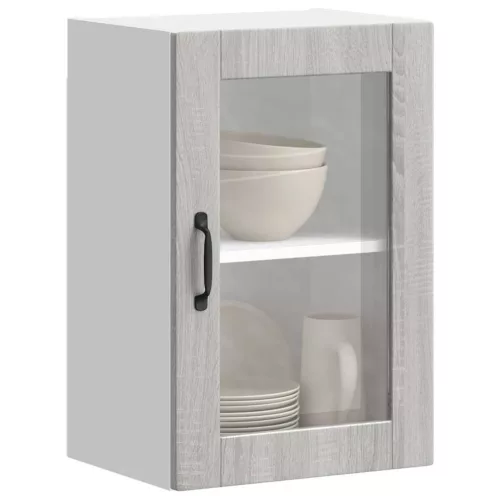  Konyhai fali szekrény üvegajtóval Porto" Szürke Sonoma"