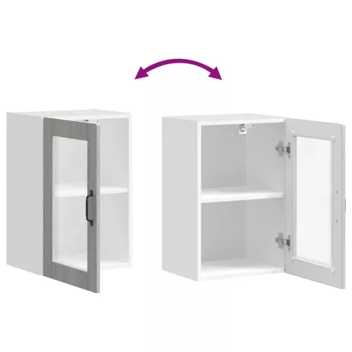  Konyhai fali szekrény üvegajtóval Porto" Szürke Sonoma"