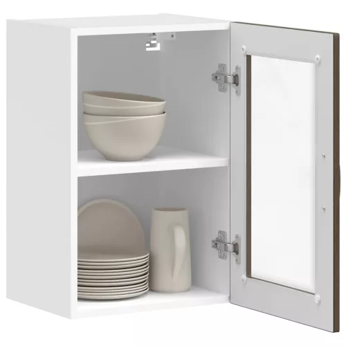  Konyhai fali szekrény üvegajtóval Porto" Barna tölgyfa"