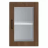  Konyhai fali szekrény üvegajtóval Porto" Barna tölgyfa"