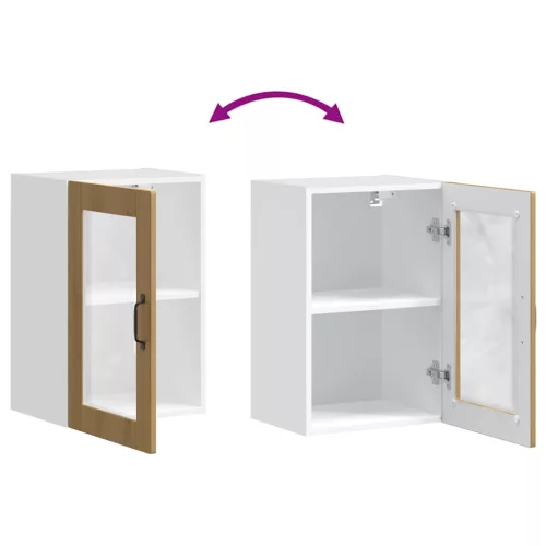  konyhai fali szekrény üvegajtóval Porto" Artisan Oak"