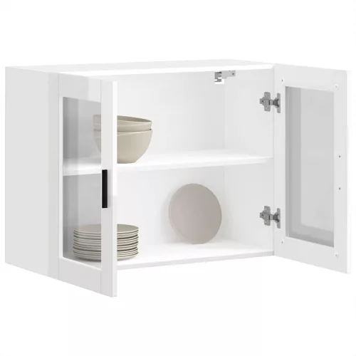  Konyhai fali szekrény üvegajtóval Porto" Magas fényű fehér"