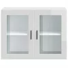  Konyhai fali szekrény üvegajtóval Porto" Magas fényű fehér"
