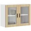 konyhai fali szekrény üvegajtóval Porto" Sonoma Oak"