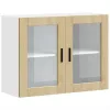  konyhai fali szekrény üvegajtóval Porto" Sonoma Oak"