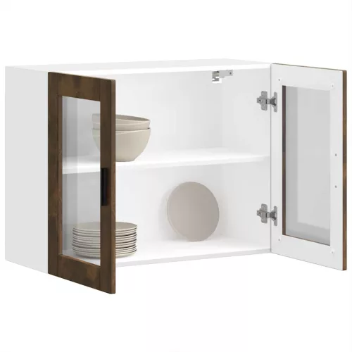  Konyhai fali szekrény üvegajtóval Porto" Füstölt tölgyfa"