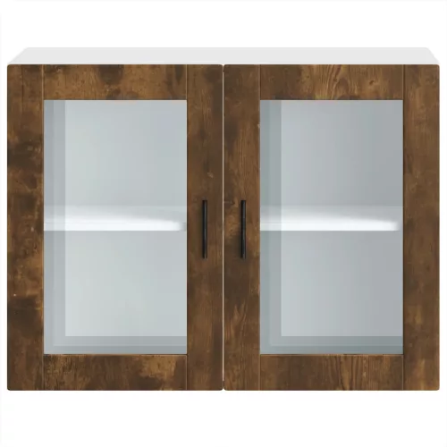  Konyhai fali szekrény üvegajtóval Porto" Füstölt tölgyfa"