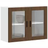  Konyhai fali szekrény üvegajtóval Porto" Barna tölgyfa"