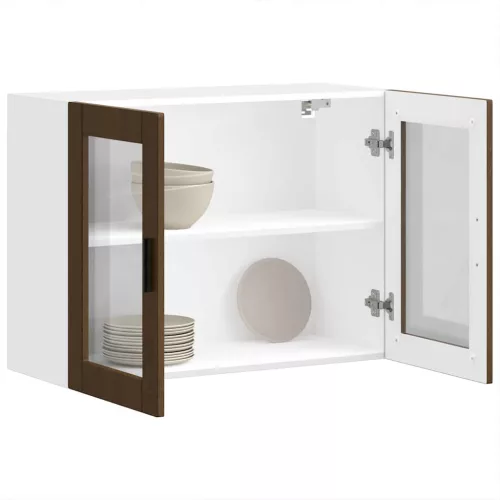  Konyhai fali szekrény üvegajtóval Porto" Barna tölgyfa"