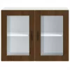  Konyhai fali szekrény üvegajtóval Porto" Barna tölgyfa"