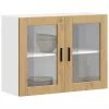  konyhai fali szekrény üvegajtóval Porto" Artisan Oak"