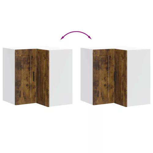  Porto füstös tölgy színű szerelt fa konyhai fali sarokszekrény